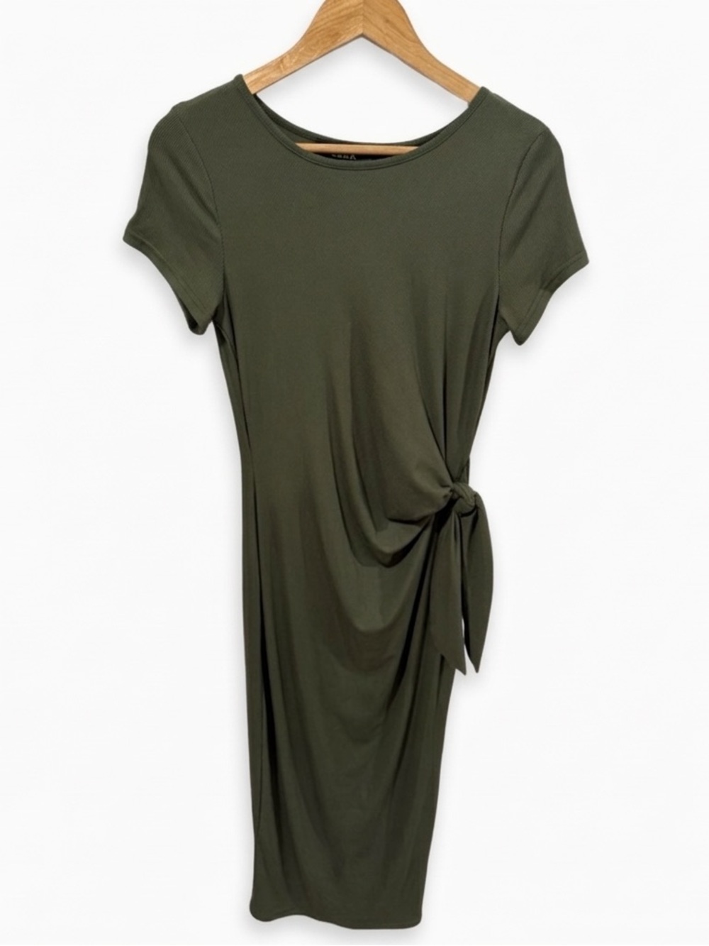 Cider Forest Green Cottagecore/Coquette Style Midi Dress with Side Tie